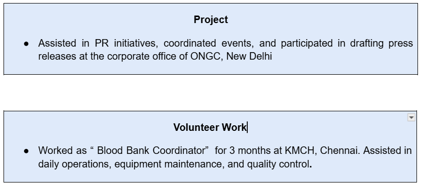 How To Mention Projects or Volunteer Work in Resume